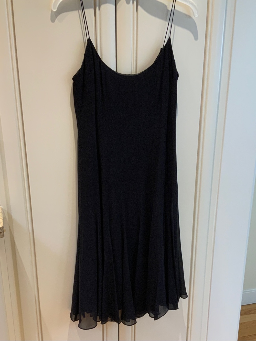 Elegant Black Slip Dress with Double Spaghetti Straps